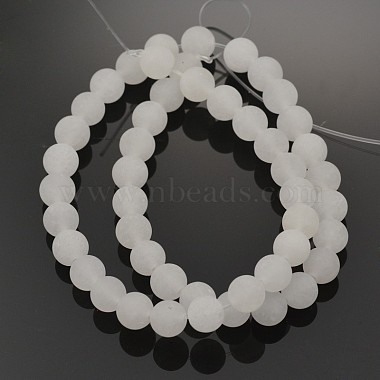 Jade blanc naturel perles rondes brins(G-G735-08F-8mm)-2