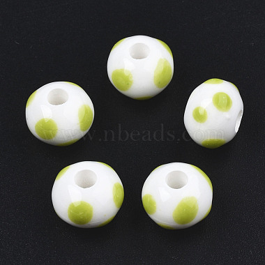 Yellow Green Rondelle Porcelain Beads