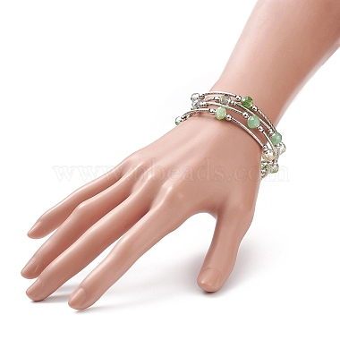 perles de verre cinq boucles wrap bracelets(BJEW-JB09056-03)-3