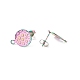 Placage ionique (ip) 304 accessoires de boucles d'oreilles en acier inoxydable(STAS-O119-18B-M)-1