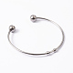 Fashion 304 Stainless Steel Cuff Bangles Torque Bangles(BJEW-H473-01P)-2