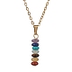 Ожерелья-подвески в форме диска из натуральных и синтетических драгоценных камней(NJEW-JN04623-02)-1
