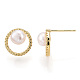 Natural Pearl Ring Stud Earrings(PEAR-N017-06F)-2