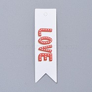 Christmas Kraft Paper Tags, Gift Tags Hang Labels, for Arts Crafts Wedding Christmas Festival, Red, 6.9x2x0.04cm, Hole: 3mm(CDIS-E010-01E)