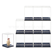 Transparent Plastic Minifigures Display Case, for Models, Building Blocks, Doll Display Holder Risers, with Black Base, Clear, Finished Product:4.7x4.7x7.55cm(ODIS-WH0043-25)