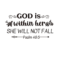 PVC Wall Stickers, for Wall Decoration, Word GOD is whithin her, Word, 550x300mm(DIY-WH0377-036)