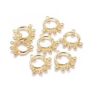 Tibetan Style Chandelier Components Links, Lead Free and Cadmium Free, Ring, Golden, 26x25x2mm, Hole: 1.5mm(X-EA9736Y-G)