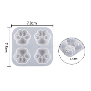 DIY Cat Paw Print Fondant Silicone Molds, Resin Casting Molds, for Chocolate, Candy, UV Resin & Epoxy Resin Craft Making, White, 75x78x14mm(DIY-TAC0015-31)