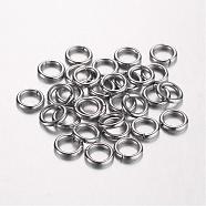 304 Stainless Steel Jump Rings, Open Jump Rings, Ring, Stainless Steel Color, 18 Gauge, 5.5x1mm, Inner Diameter: 3.5mm(STAS-D438-04)
