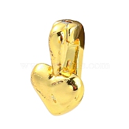 Rack Plating Brass Twister Clasps, Long-Lasting Plated, Cadmium Free & Lead Free, Heart, Real 18K Gold Plated, 10x6x5.5mm(KK-P243-01G)