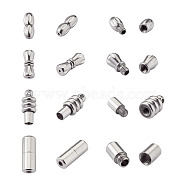 16Sets 4 Style 304 Stainless Steel Screw Clasps, Stainless Steel Color, 12x5mm, Hole: 0.7mm(STAS-FW0001-08P)