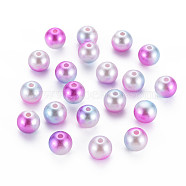 Acrylic Imitation Pearl Beads, Round, Magenta, 10mm, Hole: 1.5mm, about 900pcs/500g(MACR-Q222-01C-10mm)