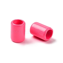 Column Rack Plating Spray Painted Alloy Beads for Jewelry Making, Cadmium Free & Nickel Free & Lead Free, Cerise, 6.5x4.5mm, Hole: 3.3mm(PALLOY-F291-01A)