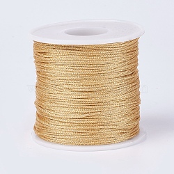 Polyester Metallic Thread, Yellow, 1mm, about 100m/roll(109.36yards/roll)(OCOR-F008-G03)