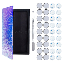 Olycraft Imitation Leather Magnetic Palette, Empty Eyeshadow Makeup Palette, for Eyeshadow Powder, with Adhesive Empty Palette Tinplate Stickers, Medium Purple, 18.2x10.3x1.3cm, Inner Diameter: 16x8.1cm(DIY-OC0001-64)