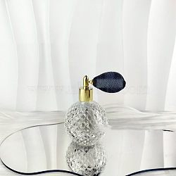 Round Glass Sample Perfume Spray Bottles with Air Bags, Travel Fine Mist Atomizer, Refillable Bottle, Clear, 6.7x10.6cm, Capacity: 100ml(3.38fl. oz)(PW-WG74493-01)