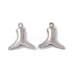 304 Stainless Steel Pendants, Fishtail Charms, Stainless Steel Color, 15x14.5x4mm, Hole: 1mm(STAS-G291-11P)