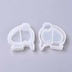 DIY Quicksand Jewelry Bunny Silicone Molds, Shaker Molds Resin Casting Molds, For UV Resin, Epoxy Resin Jewelry Making, Rabbit, White, 55x50.6x11.7mm(X-DIY-WH0148-64)