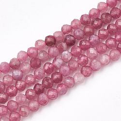 Natural Tourmaline Beads Strands, Faceted, Round, 3mm, Hole: 0.6mm, about 144pcs/strand, 15.7 inch(X-G-T107-15)