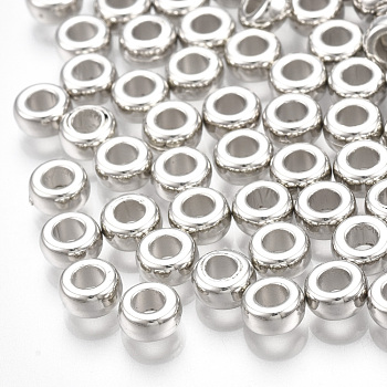 CCB Plastic Spacer Beads, Donut, Platinum, 5.5x2.5mm, Hole: 2.5mm