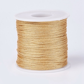 Polyester Metallic Thread, Yellow, 1mm, about 100m/roll(109.36yards/roll)