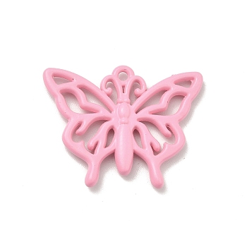 Baking Painted Alloy Pendants, Outline Charm, Butterfly, 22x28x2mm, Hole: 1.6mm