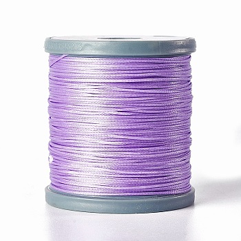 Waxed Polyester Cord, Micro Macrame Cord, Bracelets Making Cord, for Leather Projects, Handcraft, Bookbinding, Flat, Lilac, 0.8x0.2mm, about 164.04 yards(150m)/roll