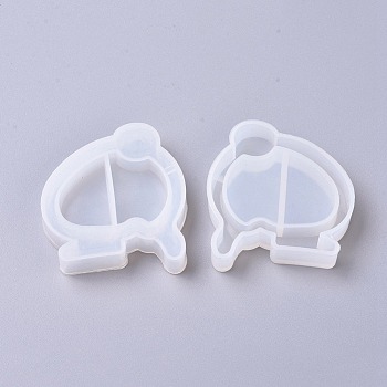 DIY Quicksand Jewelry Bunny Silicone Molds, Shaker Molds Resin Casting Molds, For UV Resin, Epoxy Resin Jewelry Making, Rabbit, White, 55x50.6x11.7mm