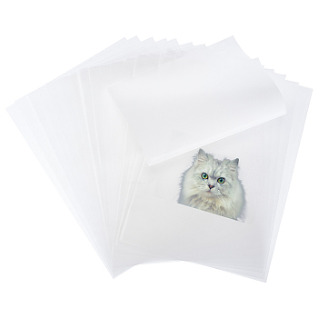 A4 PET Printable Heat Transfer Papers, Blank Iron on Vinyl for Printers, Ghost White, 300x210mm