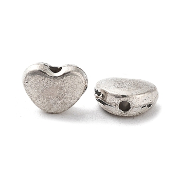 Tibetan Style Alloy Beads, Cadmium Free & Lead Free, Heart, Antique Silver, 6x8x3.5mm, Hole: 1.2mm, about 1428pcs/1000g