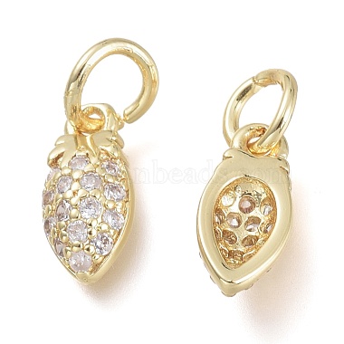 Brass Micro Pave Clear Cubic Zirconia Pendants(KK-P188-R01-G)-2