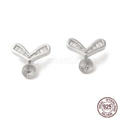 Apprêts pour boucles d'oreilles en argent sterling 925 plaqué rhodium(STER-M114-22P)-1