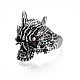 Anillo de puño abierto de aleación de calavera punk gótica para hombres y mujeres(RJEW-T009-60AS)-2