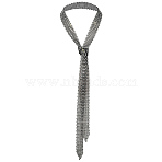 Alloy Crystal Rhinestone Ties, Chain Necktie, Black, 1290x26x3mm(AJEW-WH20006-208A)