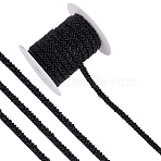 3M Glass Imitation Pearl Beads Ribbons, Garment Accessories, Black, 1/4x1/8 inch(8x3mm), about 10.00 Yards(9.14m)/Set(OCOR-MA0001-55B)