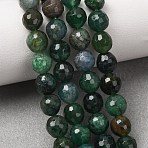 Natural Fuchsite Beads Strands, Round, Faceted(128 Facets), 6~6.5mm, Hole: 0.7~0.8mm, about 60~61pcs/strand, 14.96''(38cm)~15.35''(39cm)(GG-CBADA9D-A01-6mm)
