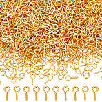 1000Pcs Iron Screw Eye Pin Peg Bails, For Half Drilled Beads, Golden, 10x5x1.2mm, Hole: 2.8mm(IFIN-ME0001-11G)