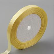 Single Face Satin Ribbon, Polyester Ribbon, Light Yellow, 1/2 inch(12mm), about 25yards/roll(22.86m/roll), 250yards/group(228.6m/group), 10rolls/group(RC12mmY010)