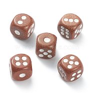 Synthetic Goldstone Cabochons, Dice, 15x15x15mm(G-M378-02A)