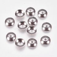 Apetalous 201 Stainless Steel Bead Caps, Stainless Steel Color, 10x3.5mm, Hole: 1mm(STAS-L205-13D)