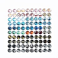 Glass Cabochons, Marble Pattern, Half Round/Dome, Mixed Color, 12mm, about 100pcs/bag(GGLA-WHC0001-04)