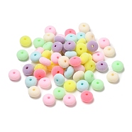 Flocky Acrylic Beads, Rondelle, Mixed Color, 10x6mm, Hole: 2mm(OACR-C018-04)