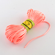 Polyester Rattail Satin Cord, for Chinese Knotting, Jewelry Making, Light Salmon, 2mm, about 21.87 yards(20m)/bundle, 6bundles/bag(OCOR-Q006-08)