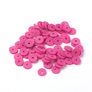 Eco-Friendly Handmade Polymer Clay Beads, Disc/Flat Round, Heishi Beads, Medium Violet Red, 8x0.5~1mm, Hole: 2mm, about 13000pcs/1000g(CLAY-R067-8.0mm-B31)