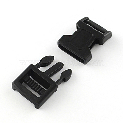 POM Plastic Side Release Buckles, Survival Bracelet Clasps, Black, 43x20.5x7mm, Hole: 16x3mm(X-KY-R001-01)