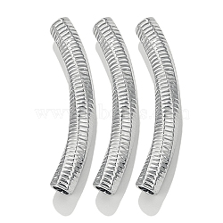 304 Stainless Steel Curved Tube Beads, Stainless Steel Color, 37x5mm, Hole: 3mm.(STAS-M071-03C-P)