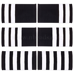 3 Pairs 3 Styles Rectangle Polyester Pilot Epaulettes, Sew on Felt Cloth Shoulder Badges, White, 90~92x49~50x2~2.5mm, 1 pair/style(FIND-GA0003-90B)