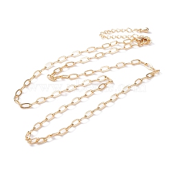 Brass Cable Chain Necklaces, Real 18K Gold Plated, 21.65 inch(550mm)(NJEW-H032-01G)