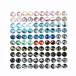 Glass Cabochons, Marble Pattern, Half Round/Dome, Mixed Color, 12mm, about 100pcs/bag(GGLA-WHC0001-04)