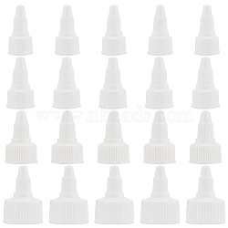 48pcs 4 style Plastic Twist Bottle Cap, Squeeze Bottle Replacement Caps, for Glue Dispensing Bottles, Crafts Repair and Art, White, 38~42x21~27mm, Inner Diameter: 18~24mm, 12pcs/style(FIND-BC0004-01)